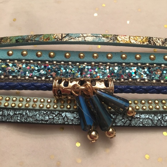 Magnetic Wrap Multi layer Bracelet blue - Picture 2 of 4